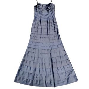 JS Collections Canada Dark blue rushed evening black tie maxi dress size 14